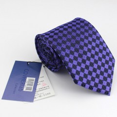 COVHERlab男士职业正装商务领带 紫方块奢侈领带男韩版 礼品领带 奢侈品牌 商务必备 简约大气 送礼佳品